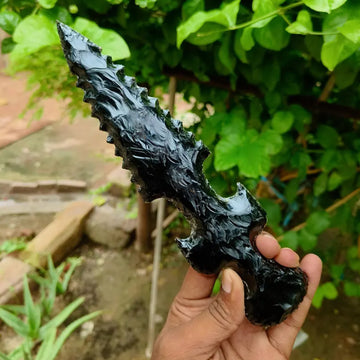 10 Inch Black Obsidian Crystal Sword Knife Hand Made