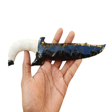 10-Inch Handmade Black Obsidian Viking Dagger