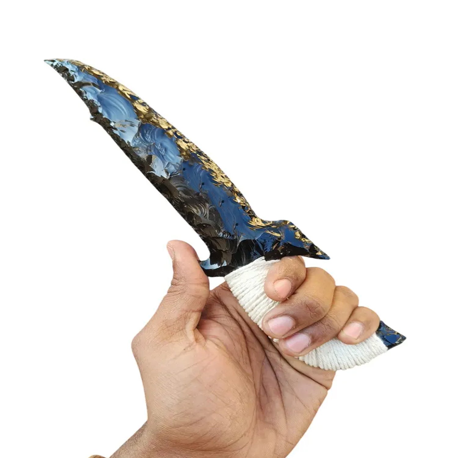 10-inch-handmade-black-obsidian-viking-dagger-3
