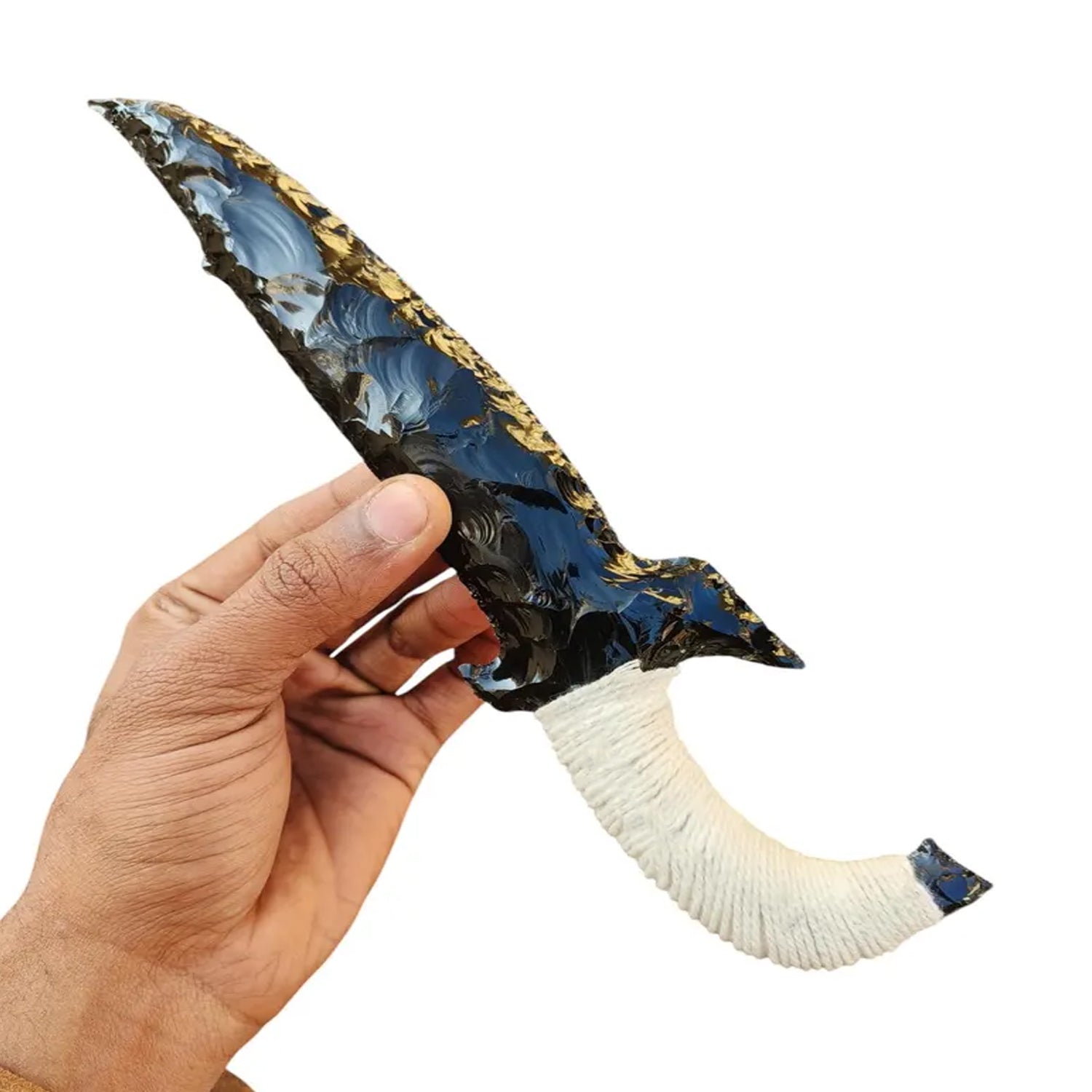 10-inch-handmade-black-obsidian-viking-dagger-4
