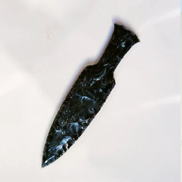 6 Inch Black Obsidian Knife Hand Made