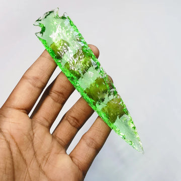 6 Inch Green Polished Obsidian Flint Arrowhead