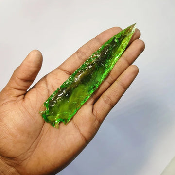 6 Inch Green Polished Obsidian Flint Arrowhead