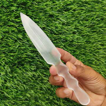 7 Inch White Polished Handmade Selenite Crystal Knife