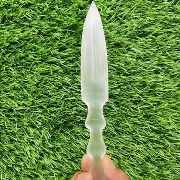 7 Inch White Polished Handmade Selenite Crystal Knife