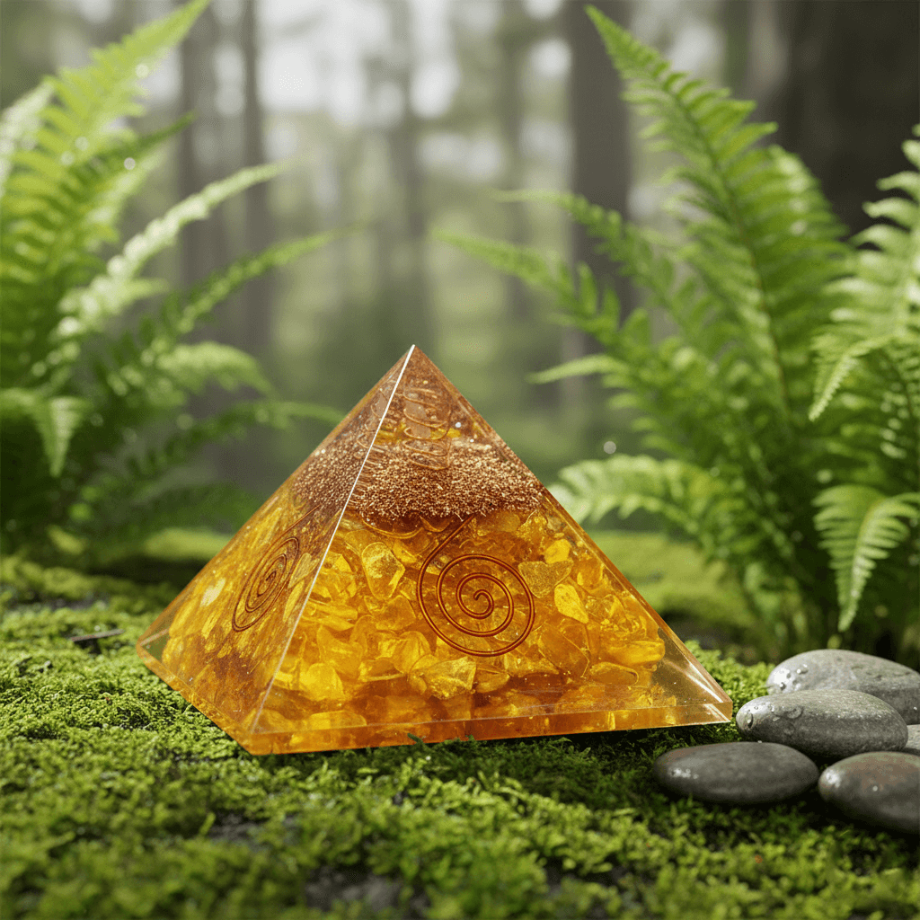 Citrine Orgone Pyramid Copper Coil