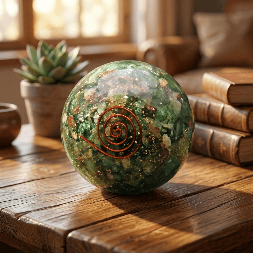 GreenAventurineOrgoneBallCopperCoil
