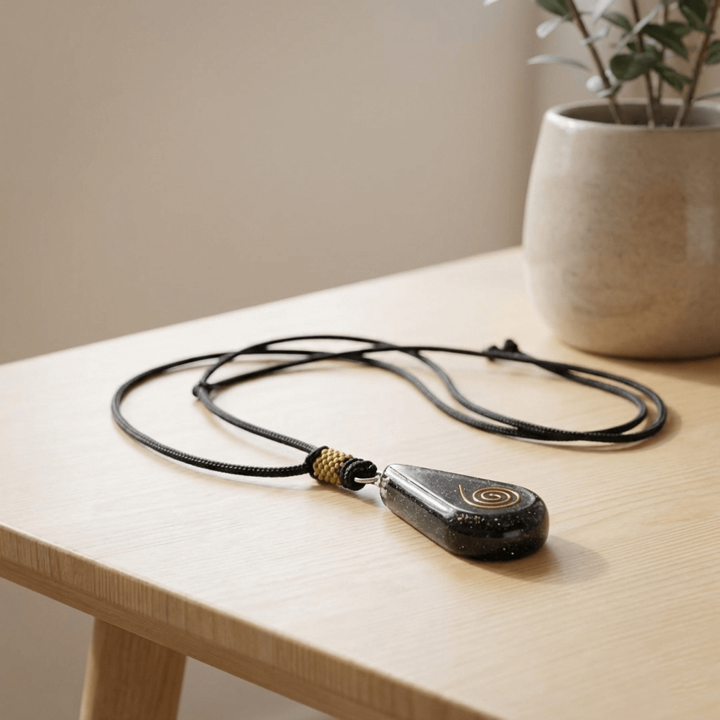 Black Tourmaline Orgone Pendant Round