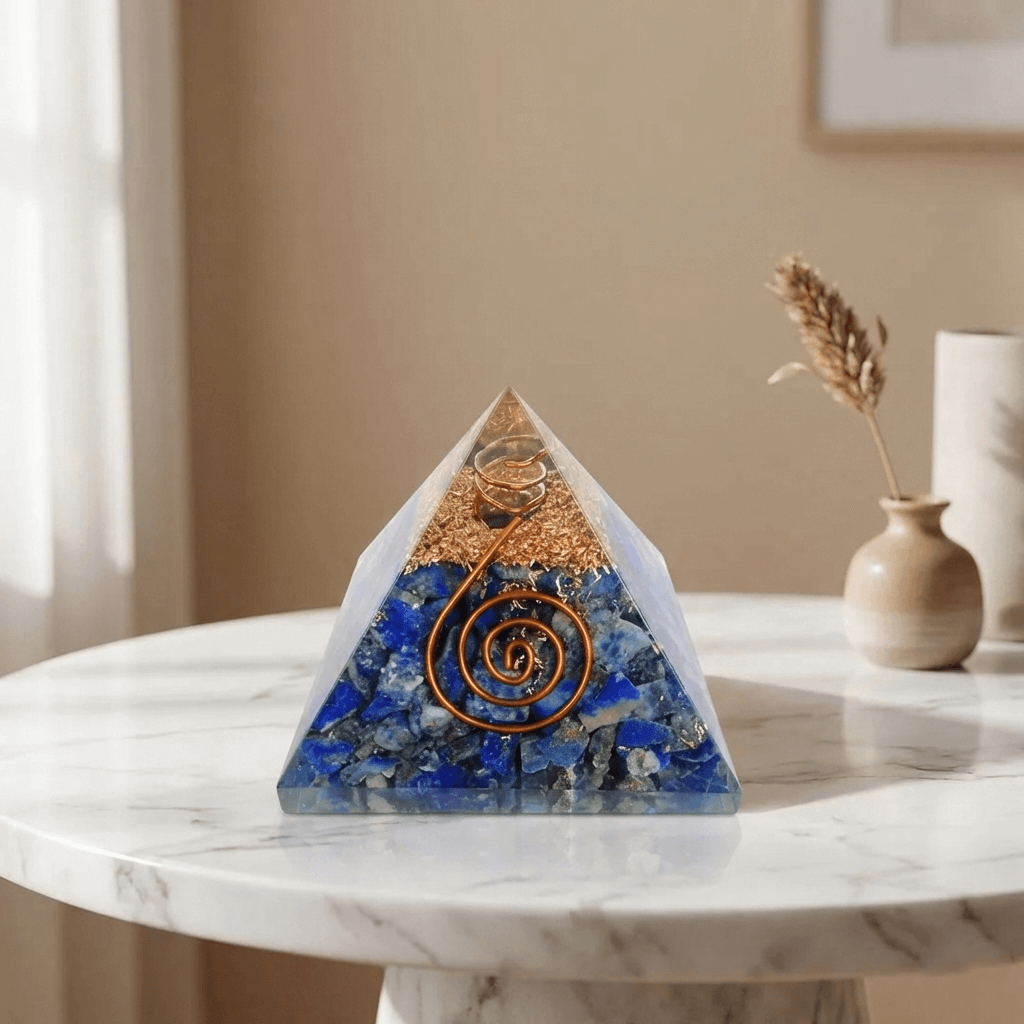 Lapis Lazuli Orgone Pyramid Copper Coil