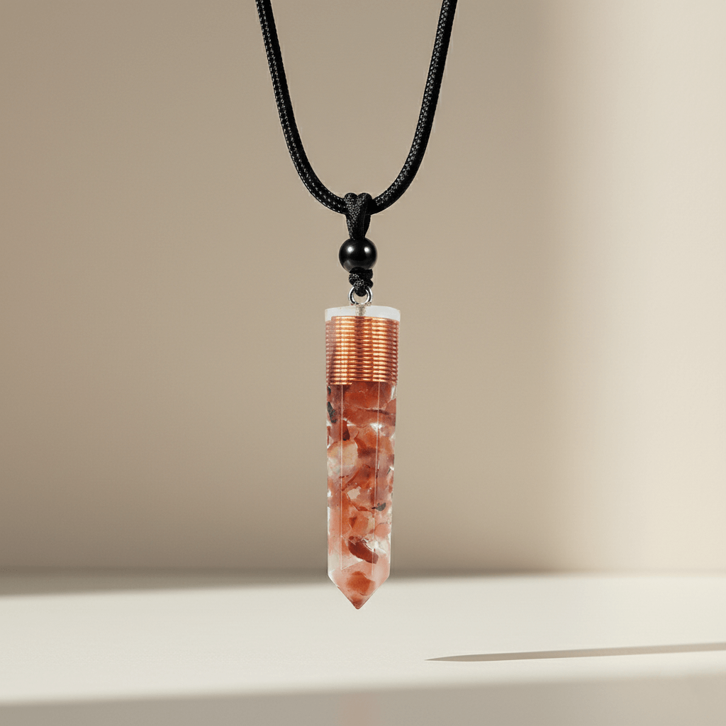 Red Carnelian Orgone Pendants Faceted