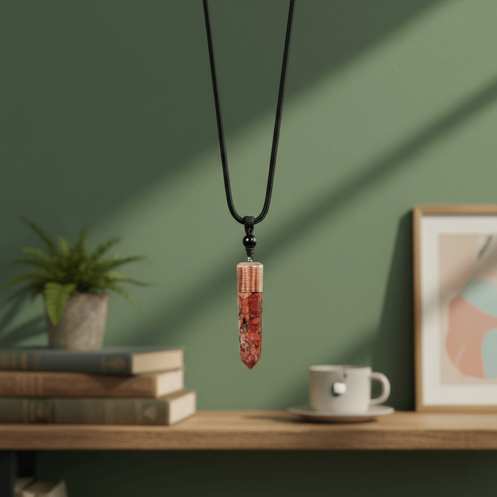 Red Jasper Orgone Pendants Faceted