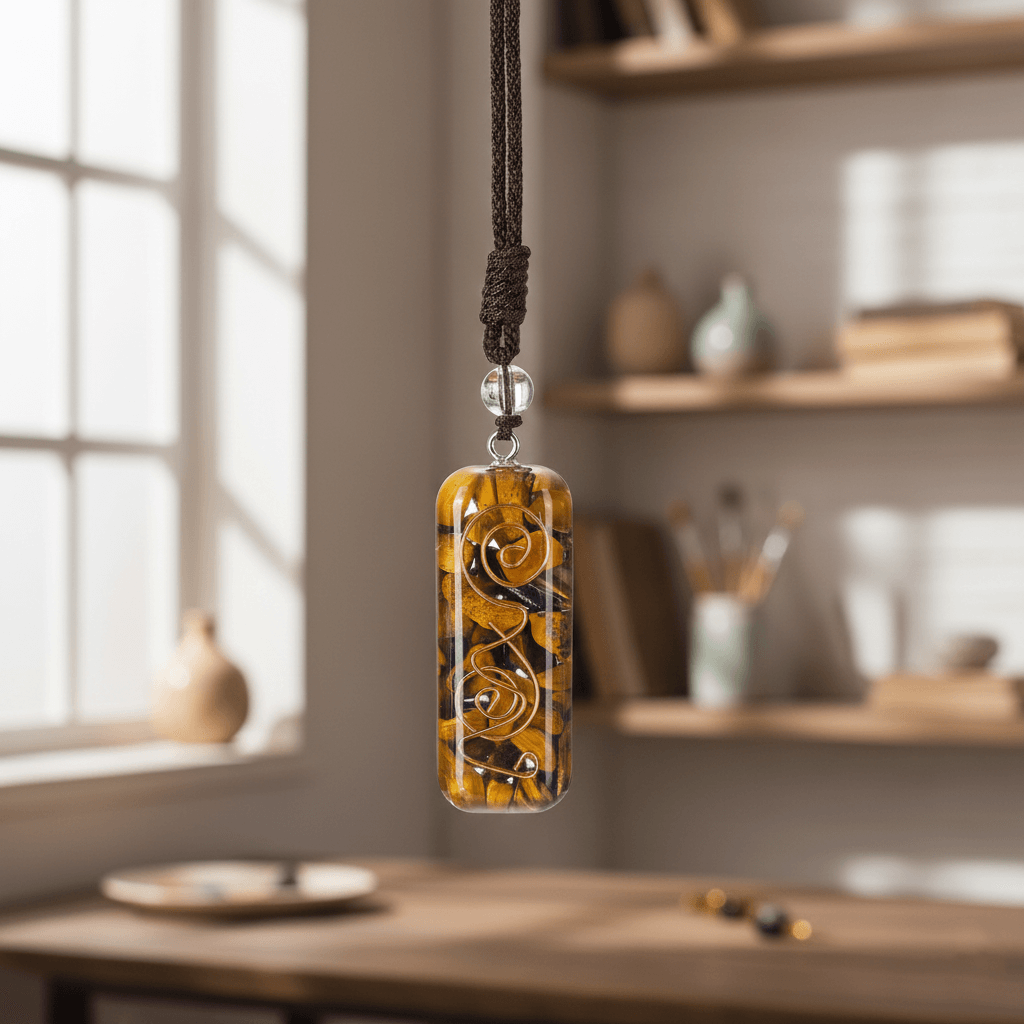 Tiger Eye Orgone Pendants Rectangle