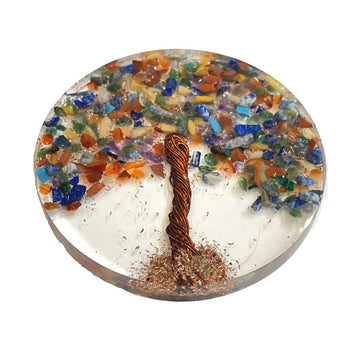 4x Orgone Coasters Set with Tree Of Life Logo