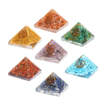 7 Chakras Orgone Chakra Set Pyramids With Copper Coil