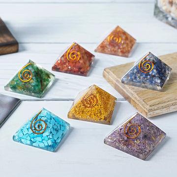 7 Chakras Orgone Chakra Set Pyramids With Copper Coil