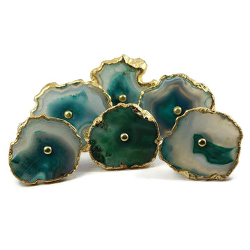 Green Agate Door Knobs