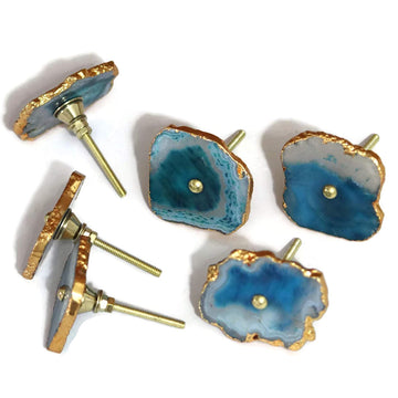 Sky Blue Agate Door Knobs