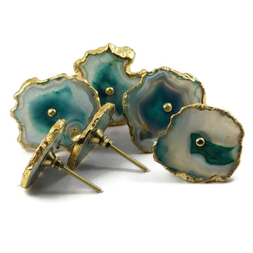 Green Agate Door Knobs