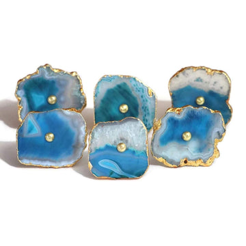Sky Blue Agate Door Knobs