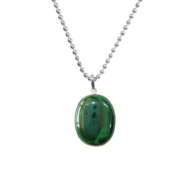 Malachite Oval Crystal Pendant