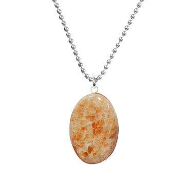 Sunstone Oval Crystal Pendant