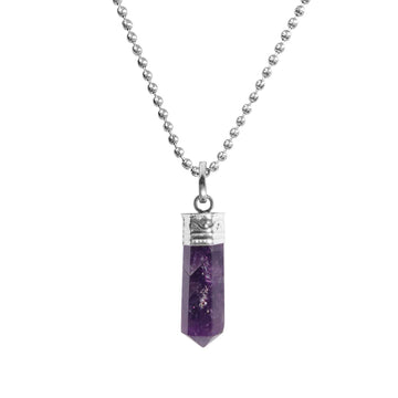 Amethyst Pencil Shaped Crystal Pendant