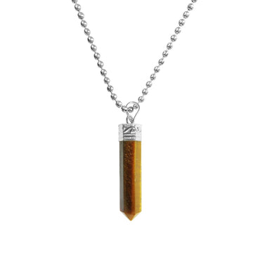Tiger Eye Pencil Shaped Crystal Pendant