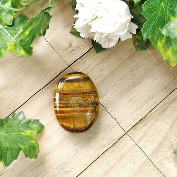 Tiger Eye Crystal Palm Stone