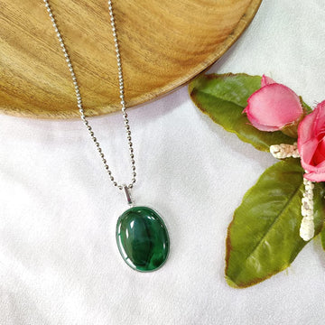 Malachite Oval Crystal Pendant