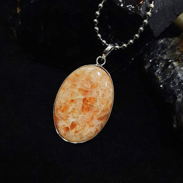 Sunstone Oval Crystal Pendant