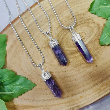 Amethyst Pencil Shaped Crystal Pendant
