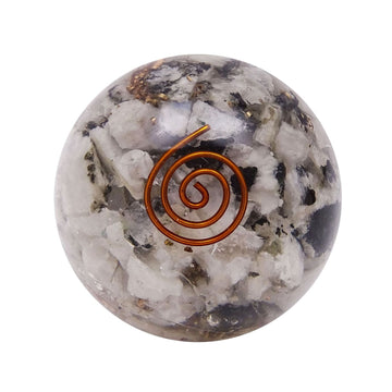 Rainbow Moonstone Orgone Ball Copper Coil