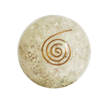 Clear Quartz Orgone Ball Copper Coil