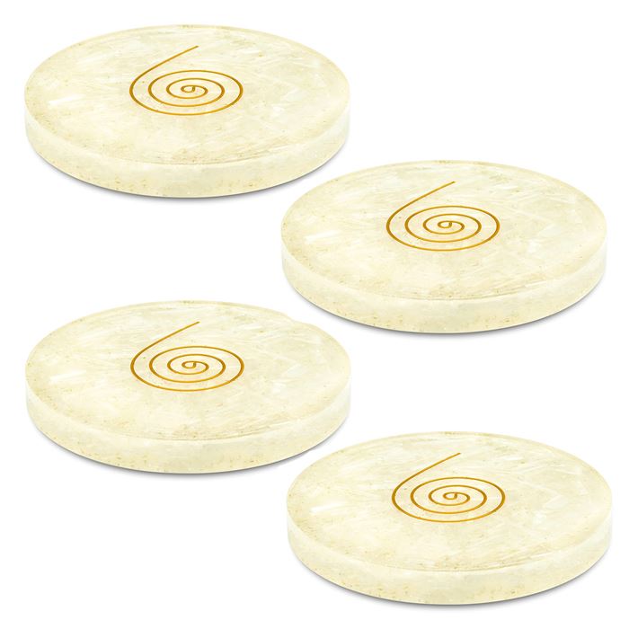 orgone-coaster-set-selenite-set-of-4