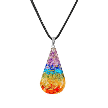 7 Chakra Orgone Pendants Small Round Flower of Life