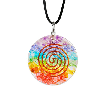 7 Chakra Orgone Pendants Round Copper