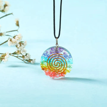 7 Chakra Orgone Pendants Round Copper