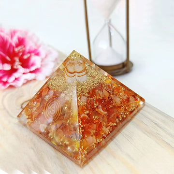 Carnelian Orgone Pyramid Copper Coil