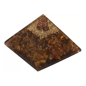 Tiger Eye Orgone Pyramid Copper Coil